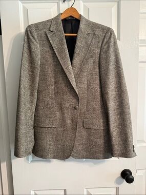 Billy Reid Black White Lined Tweed Blazer